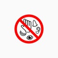 Do not touch eyes, nose, mouth, ears icon