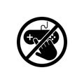 do not touch, game console icon. Element of prohibition sign icon. Premium quality graphic design icon. Signs and symbols