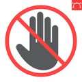 Do not touch glyph icon Royalty Free Stock Photo