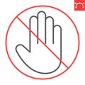 Do not touch line icon Royalty Free Stock Photo