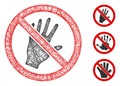 Do Not Touch Polygonal Web Vector Mesh Illustration Royalty Free Stock Photo