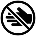 Do not touch sign vector illustration, solid style icon