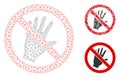 Do Not Touch Vector Mesh Network Model and Triangle Mosaic Icon