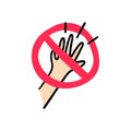 Do not touch warning sign. Hand drawn doodles. Royalty Free Stock Photo