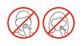 Do not touch your face icon on white background Royalty Free Stock Photo