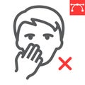 Do not touch your face line icon, coronavirus and covid-19, don t touch face sign vector graphics, editable stroke Royalty Free Stock Photo