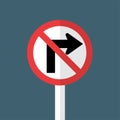 Do not turn right traffic sign Royalty Free Stock Photo