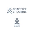 Do Not Use Chlorine. Vector Linear Icon Horizontal and Vertical