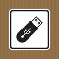 Do Not Use Flash Drive Symbol Sign Isolate On White Background,Vector Illustration