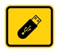 Do Not Use Flash Drive Symbol Sign Isolate On White Background,Vector Illustration
