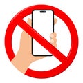 Do not use mobile phone sign. Prohibition sign do not use mobile phone isolated on white background Royalty Free Stock Photo