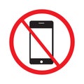 Do not use your mobile phone icon on white background vector Royalty Free Stock Photo