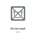 Do not wash outline vector icon. Thin line black do not wash icon, flat vector simple element illustration from editable signs