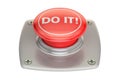 Do It! Red button, 3D rendering