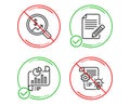 Article, Report document and Currency audit icons set. Cogwheel sign. Feedback, Growth chart, Money chart. Vector Royalty Free Stock Photo