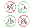 Remove account, Startup and Breathing exercise icons set. Communication sign. Delete user, Developer, Breath. Vector