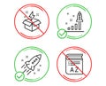 Startup rocket, Development plan and Creative idea icons set. Vocabulary sign. Vector