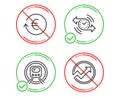 Timer, Exchange currency and Metro subway icons set. Audit sign. Vector