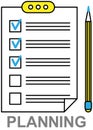 Do to list on presentation tablet, questionnaire. Check mark in form, paper checklist on clipboard