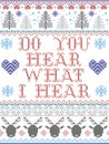 Do You Hear what I Hear Carol lyrics Christmas pattern with Scandinavian Nordic festive winter pattern in cross stitch with heart