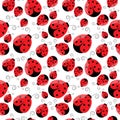 Beautiful, colorful and attractive Ladybug seamless pattern