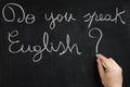 Do you speak English Hand Writing Blackboard Royalty Free Stock Photo