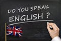 Do You speak English? Text written on blackboard Royalty Free Stock Photo