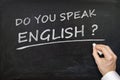 Do You speak English? Text written on blackboard Royalty Free Stock Photo