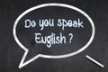 Do you speak English written on a blackboard Royalty Free Stock Photo