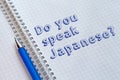 Do you speak Japanese Royalty Free Stock Photo