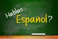 Do you speak Spanish written on chalkboard Royalty Free Stock Photo