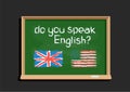 Do you speak English text on blackboard Royalty Free Stock Photo