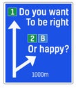 Do You Want To Be Right Or Happy sign