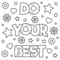 Do your best. Coloring page. Vector illustration.