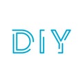 Do it yourself. DIY linear otline letters. homemade concept. Editable stroke. Stock vector illustration isolated on white