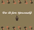 Do it for yourself, motivational quote written on abstract background with colorful floral plant pattern, positive thoughts