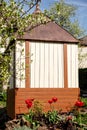 Do it yourself a small backyard shed or pavilion, storage space for garden equipment Royalty Free Stock Photo