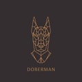 Doberman dog in geometric modern style.