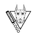 Doberman dog logo.