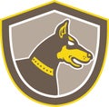 Doberman Pinscher Head Shield Retro Royalty Free Stock Photo