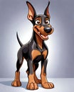 Doberman Pinscher puppy dog cartoon character