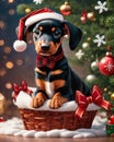 Doberman pinscher puppy Dog Christmas card