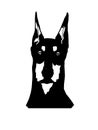 Doberman pinscher realistic  thinking bubble drawing	 background Royalty Free Stock Photo