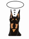 Doberman pinscher realistic  thinking bubble drawing	 background Royalty Free Stock Photo