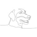 Doberman Pinscher, service dog, guard dog, companion dog one line art. Continuous line drawing of friend, dog, doggy