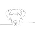 Doberman Pinscher, service dog, guard dog, companion dog one line art. Continuous line drawing of friend, dog, doggy