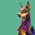 Doberman pinscher in wpap pop art Royalty Free Stock Photo