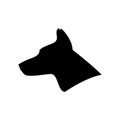 Doberman silhouette black. Dog vector illustration