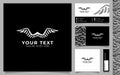 Double Wing, modern concept logo template with business card and pattern elements