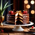 Dobos Torte , traditional popular sweet dessert cake